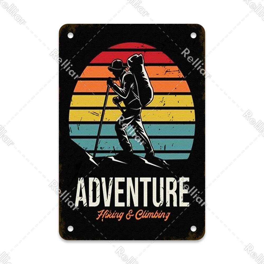 Retro Happy Camper Dekoracyjny Talerz Przygoda na Zewnątrz Metalowy Znak Blaszany Symbol Dzikiej Przyrody Ornament Plakat Dekoracja Domowego Baru Klubu Tablica