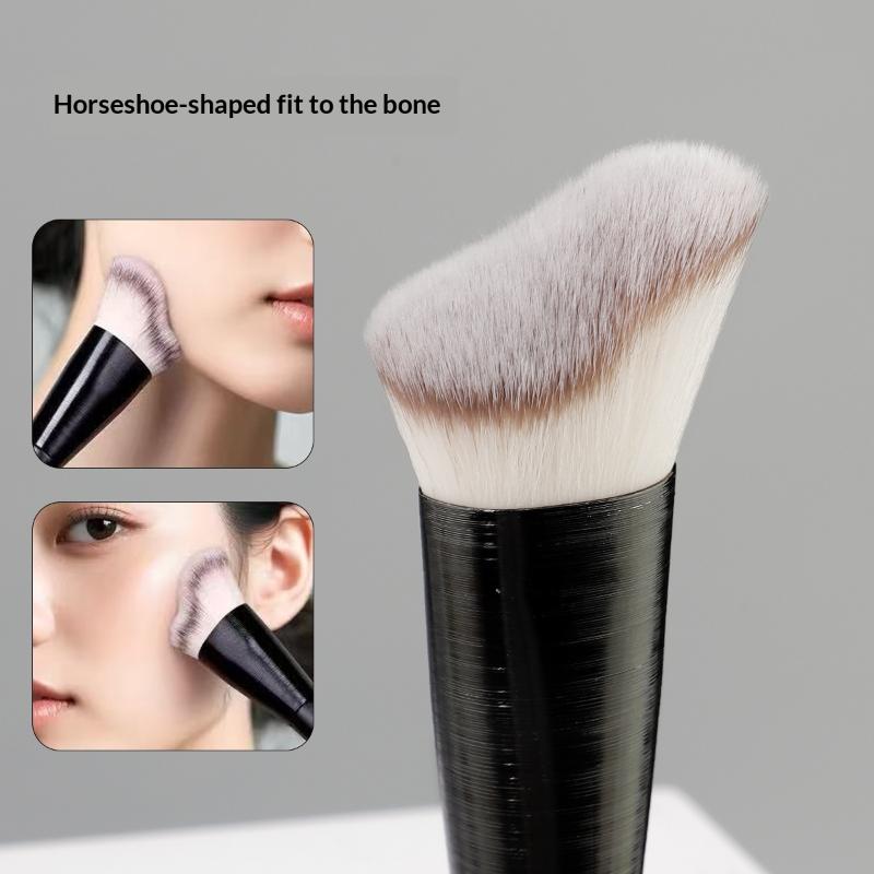 Foundation Pinsel Mit Wellenförmigem Kopf Zum Verblenden Von Flüssiger, Cremiger, Puder-Wangenknochen Kieferpartie, Große Premium Dichte Synthetische Borsten