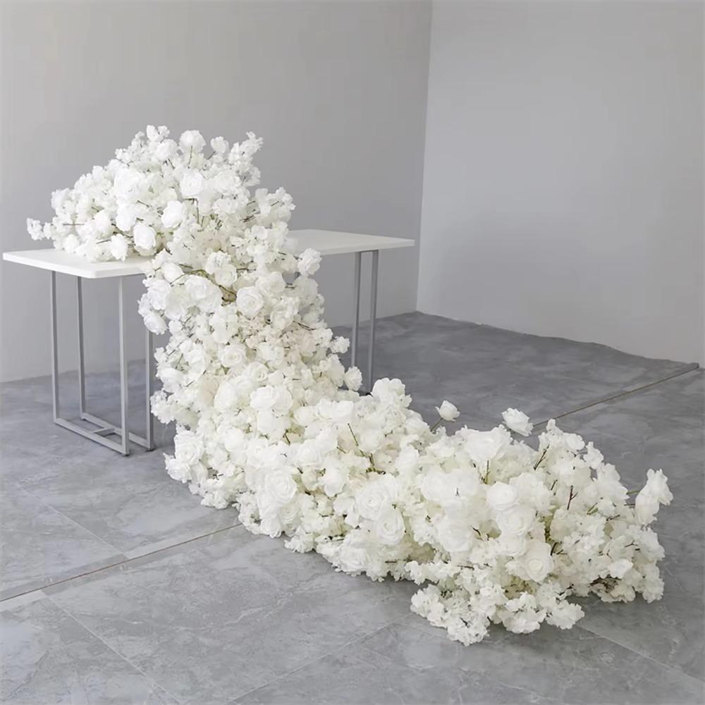 UFlower 200cm Artificial Cherry Blossom Flower Wedding Background Wall Decor Party Wall Decoration Center for Table Stage Home