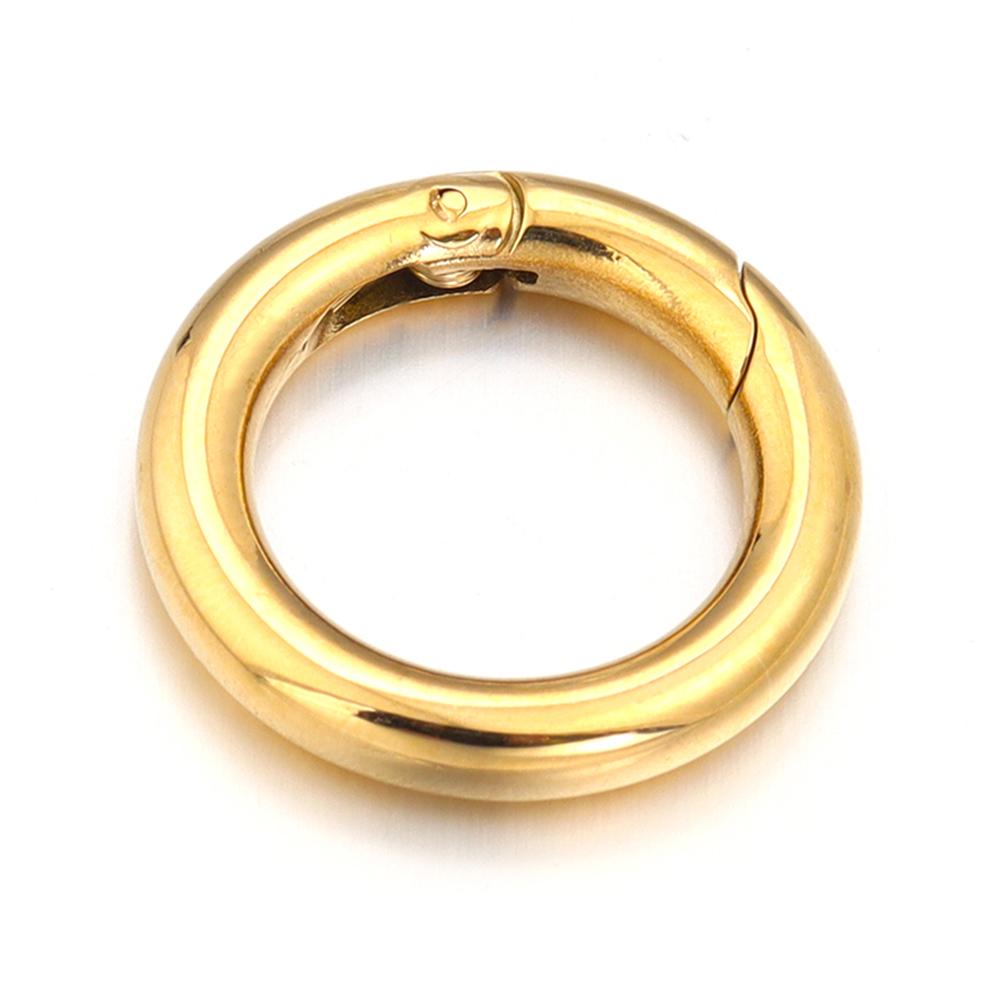 1Pc 16/18/20/24/28mm Stainless Steel O Ring Spring Clasps Round Snap Carabiner Hook Buckle Connector DIY Keychain Jewelry Making