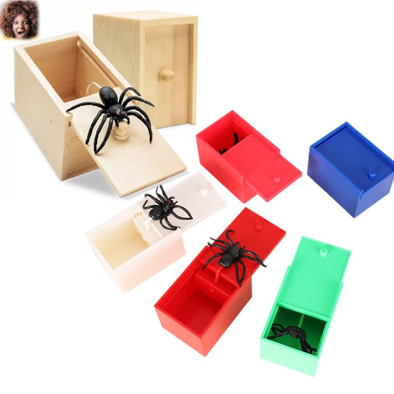 Halloween Prank Spider Toy Hidden In A Box Fake Spider Play Gag Joke Gift Scare