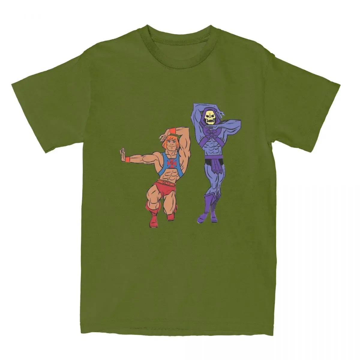 Love your season Masters Of The Universe He-man Skelet Kleding Shirt voor Mannen Vrouwen Heman He Man Geweldige Bedrukte Stof XXL legergroene kleur