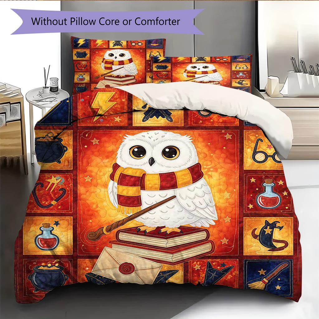 Cartoon Pattern Bedding Quilt Set Quilt Cover Pillowcase Home Decoration Birthday Gift (1 * Duvet Cover + 2 * Pillowcase, Without Core)