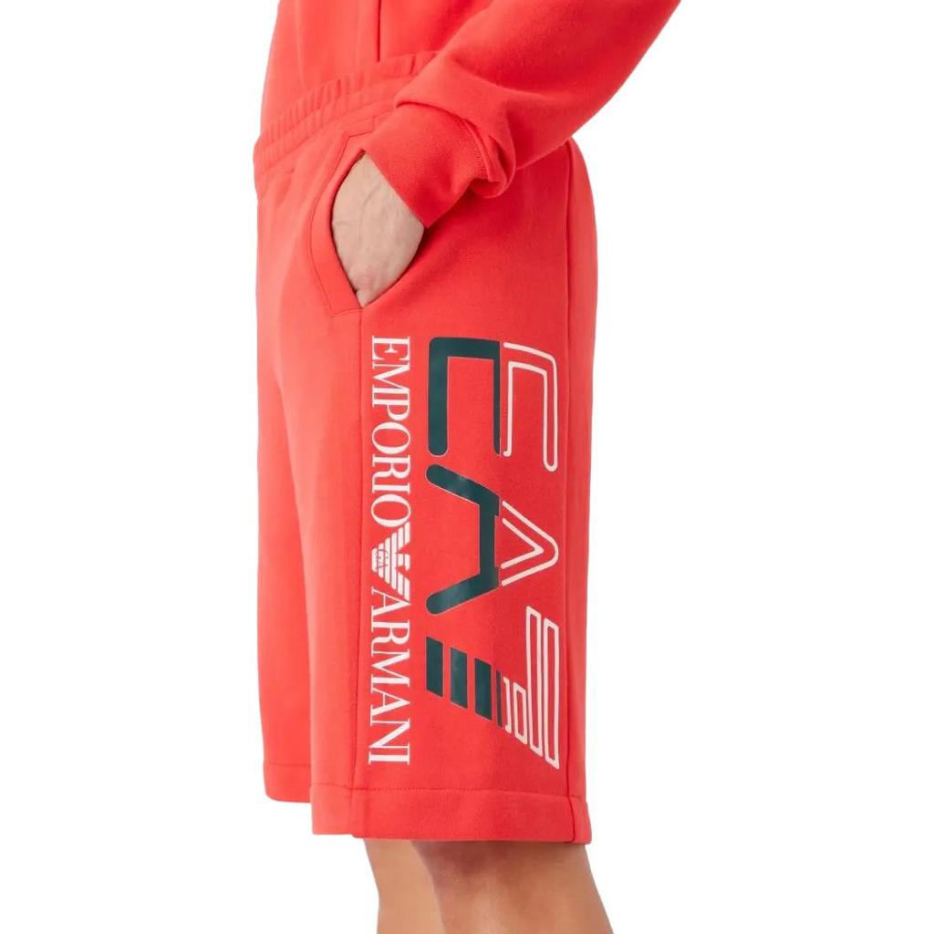 Emporio Armani FW23 EA7 Series Letter Print Mid-Rise Straight Casual Shorts Men Shorts Orange 3RPS57-PJLSZ-1480