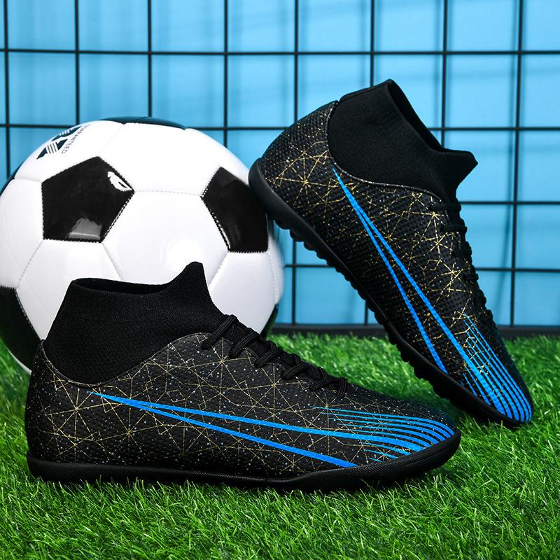 Large size football shoes high top youth primary and secondary school students football training shoes AG long nails TF broken nails non-slip sports s