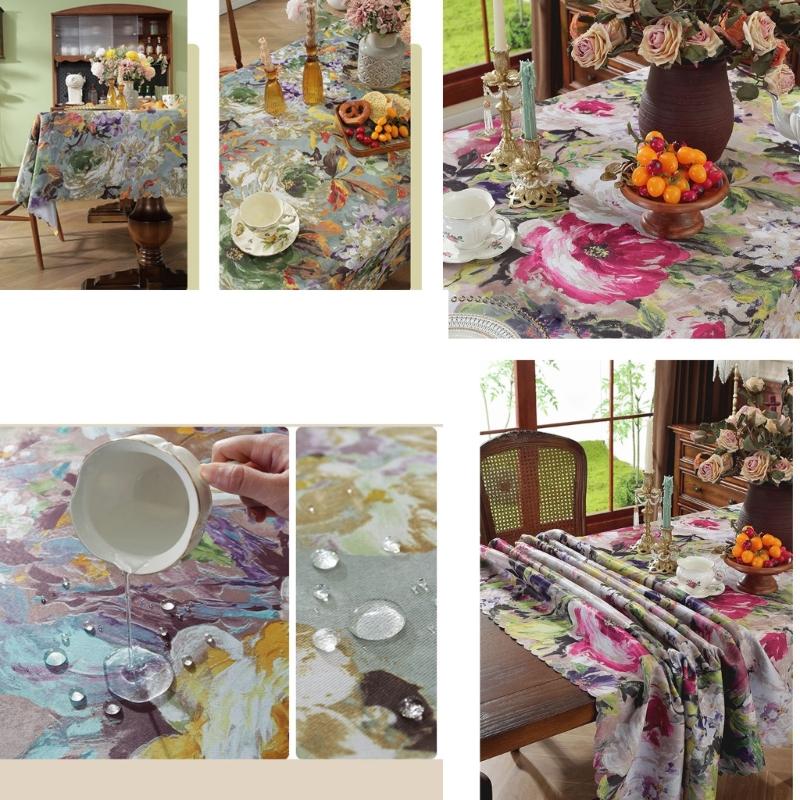 Stylish American Art Table Cover Scratch Resistant Polyester Multipurpose Home Decoration Accessory