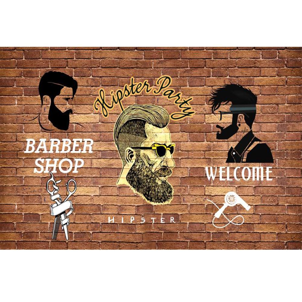 Barber Shop Wall Paper Trend Hairdressing Men's Salon Wallpaper Industrial Decoration Mural