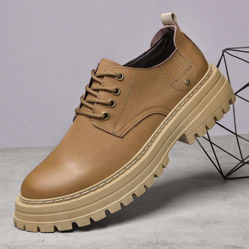 Genuine Leather Men Oxford Shoes Classic Comfy Formal Dress Footwear Soft Soles Outdoor Business Shoe Luxury Lace-Up Dress Shoes