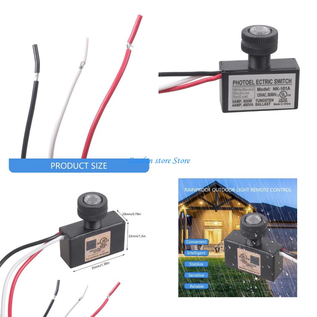 B0KB 2Pcs Light Photocell Sensors Lighting Switches Waterproof Photoelectric Switches for Street Light Easy to Install