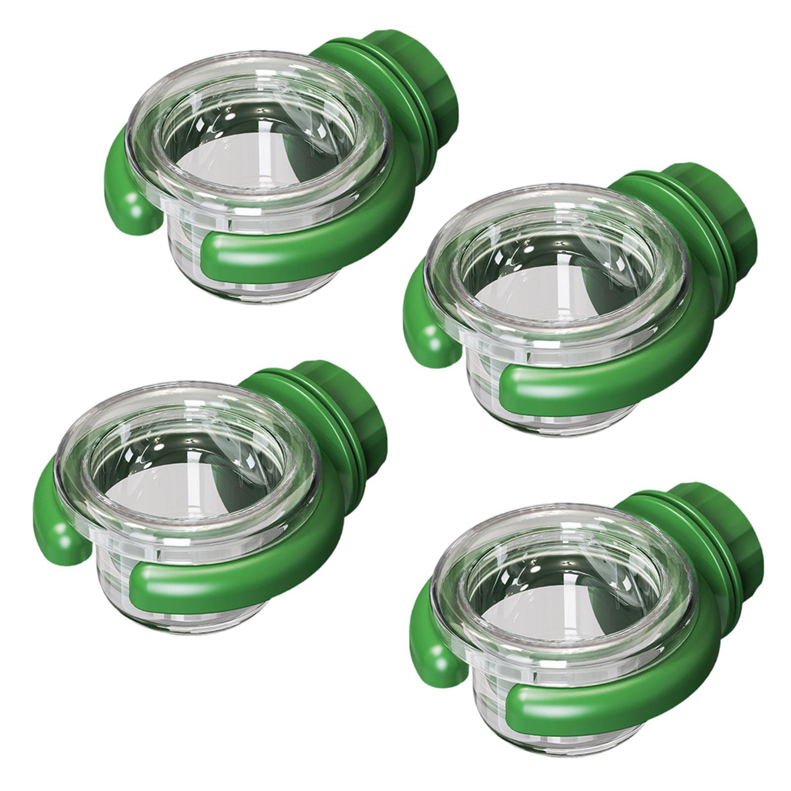 

4x Bird Water Dispenser Feeding Bowl Transparent for Outside Easy to Clean Sturdy Gifts Multifunctional Accessory Decorative зелений