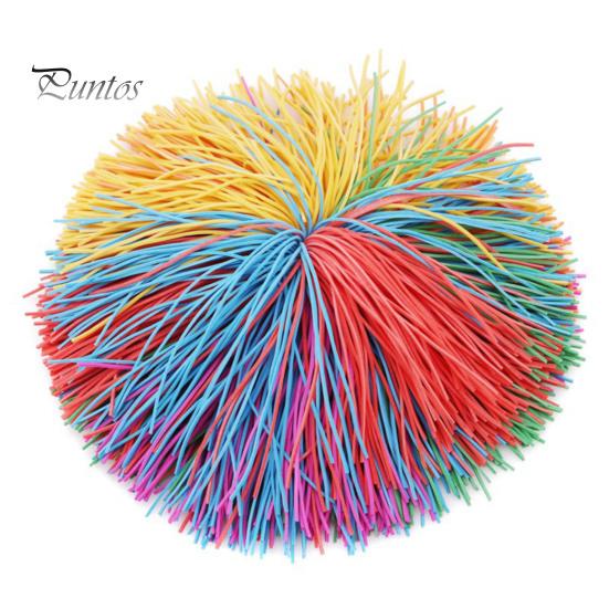1/2/10/15Pcs Silicone Monkey Stringy Ball Anxiety Relief Colorful Sensory Ball Portable Travel Rainbow Fidget Ball Bouncy Pom Stress Ball Party