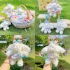 Plaid Drooping Dress Ear Rabbit Plush Keychain Backpack Pendant Cute Kids Gift