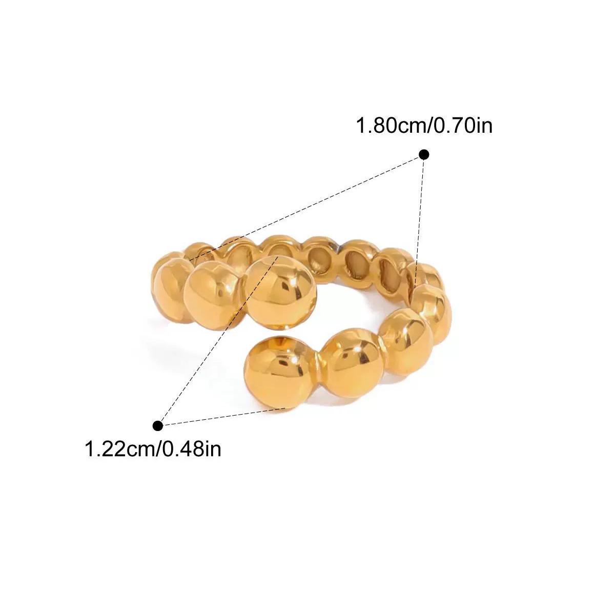 Yori Заявление Кольцо на палец-шарик из нержавеющей стали Регулируемое Покрытие PVD 18K Высококачественный Шарм Стильные Золотые Украшения золотистый