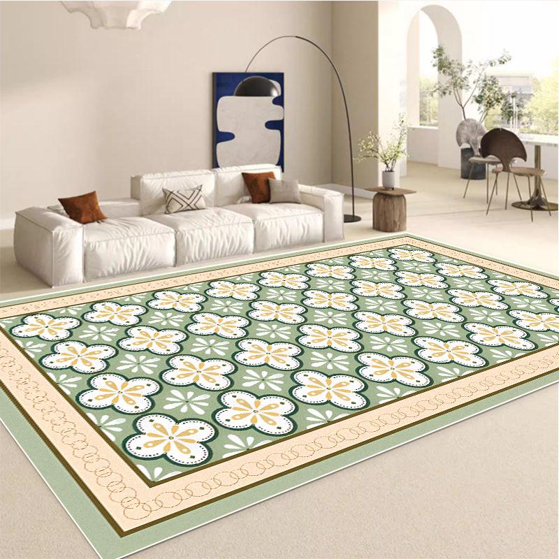 Modern Light Luxury Green Rugs for Living Room Abstract Decoration Large Carpets Non-slip Coffee Tables Mat Washable Bedroom Rug