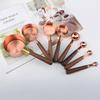 In-Stock Rose Gold & Walnut Wood Handle Measuring Spoons and Cups Set