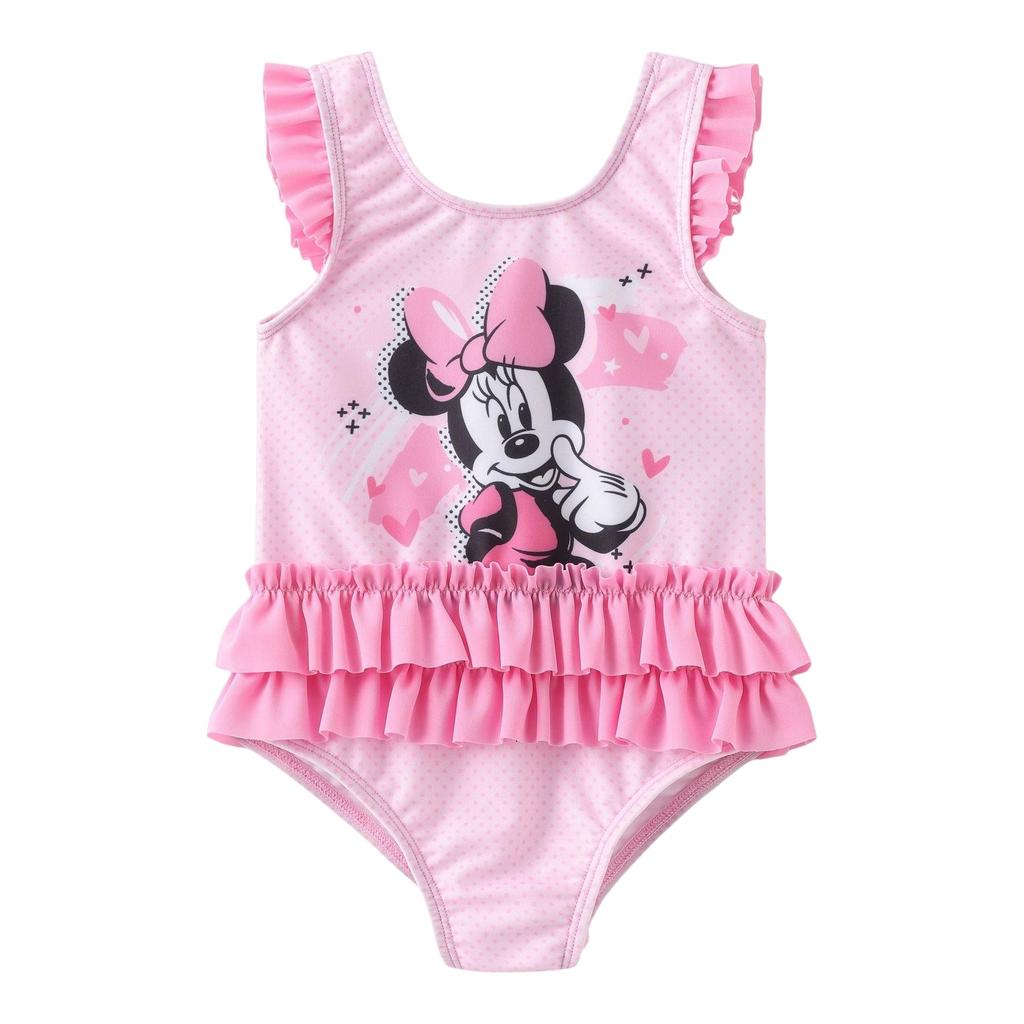 Disney Baby Girls Minnie Mouse Ruffled One Piece Swimsuit