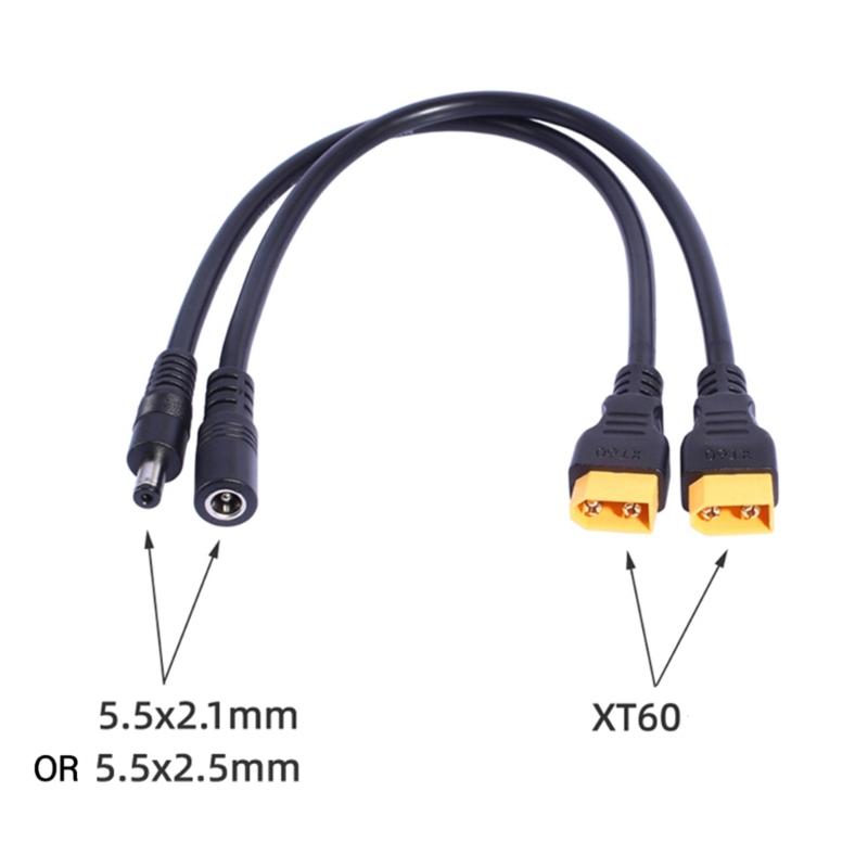 XT60 Male To 5.5x2.1mm/5.5x2.5mm Power Cable for Remote Toys Energy Storage with 5.5x2.1mm/5.5x2.5mm Male/Female Ports