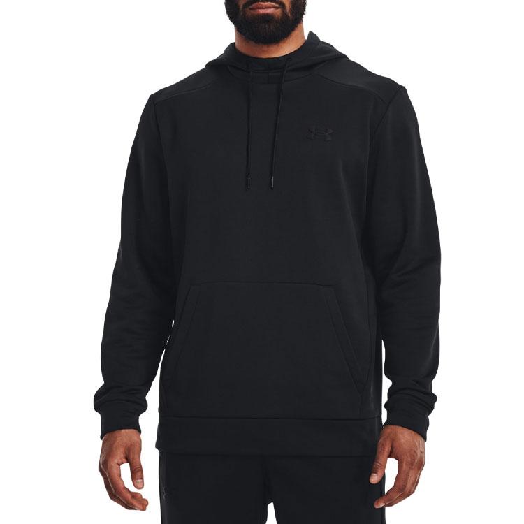 Under Armour Solid Color Logo Casual Pullover Hoodie Men Tops Black 1373353-001