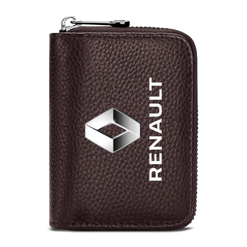 

1 шт. Кожаный кошелек для водительского удостоверения, ID-карты, банковских карт, автомобильный стайлинг для Renault Dacia Clio Laguna 2 Megane 2 3 Duster Logan Captur Renault коричневый