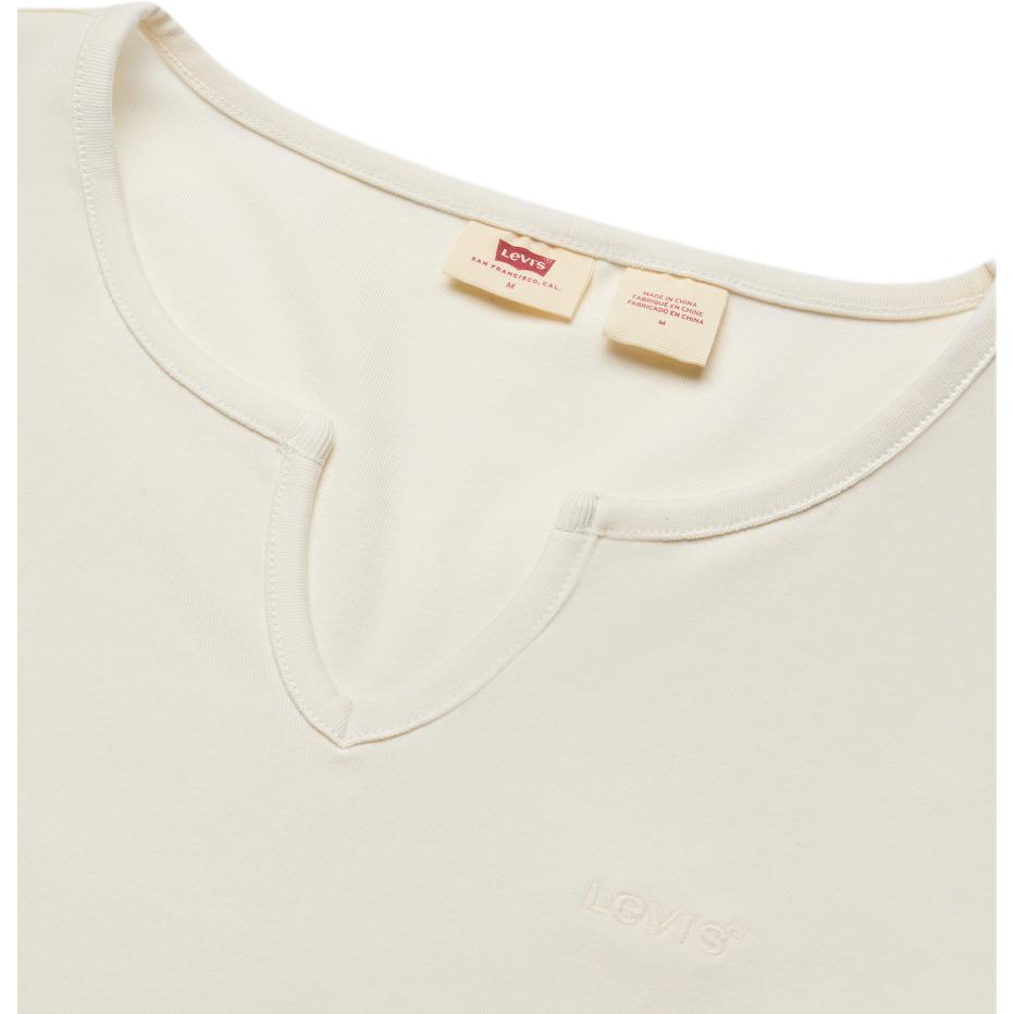 Levis Casual Simple Solid Color Knit V-Neck Long Sleeve T-Shirt Women Tops 0052G-0000