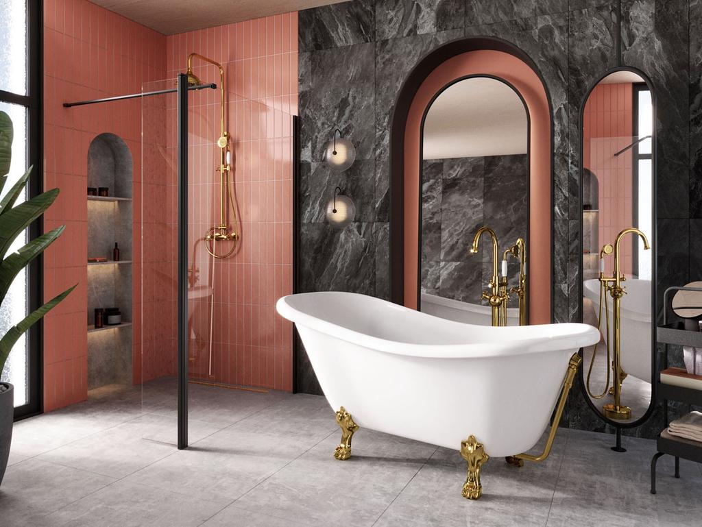 Besco surface-mounted RETRO chrome shower set