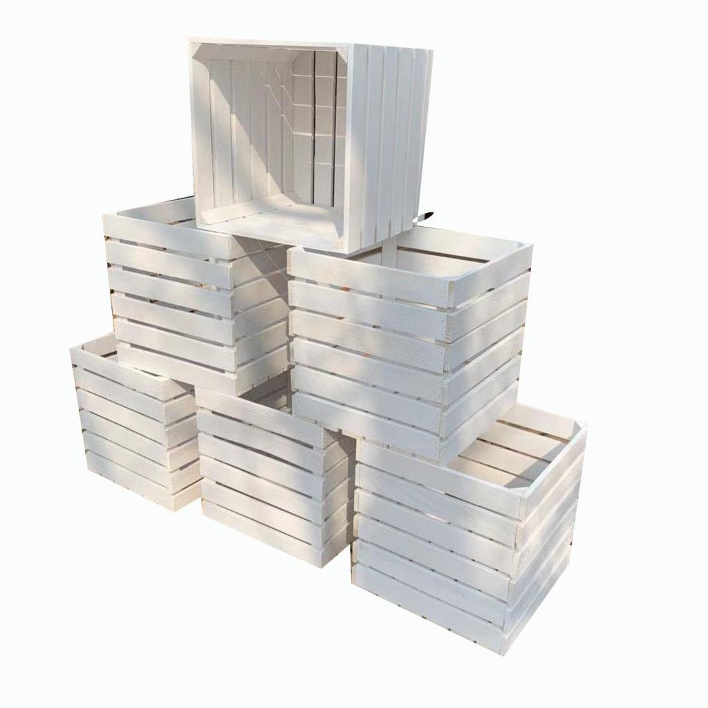 Reinforced Solid Wood Retro Storage Crate for Display and Storage