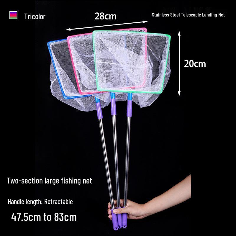Stainless Steel Retractable Fish Tank Net for Small Ornamental Fish - Square & Round 3D Design
