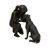 3D Printed Women Dog Figurine, Girls Pet Friendship Decorative Statue Sculpture for Living Room Home Office Shelf, Gift for Dog Lovers