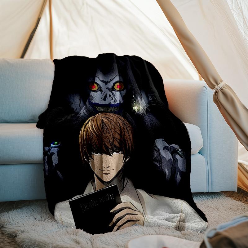 1pc D-Death Note1 Theme Blanket - Digital Print, Polyester, Cozy for All Seasons, Perfect for Outdoor, and Travel