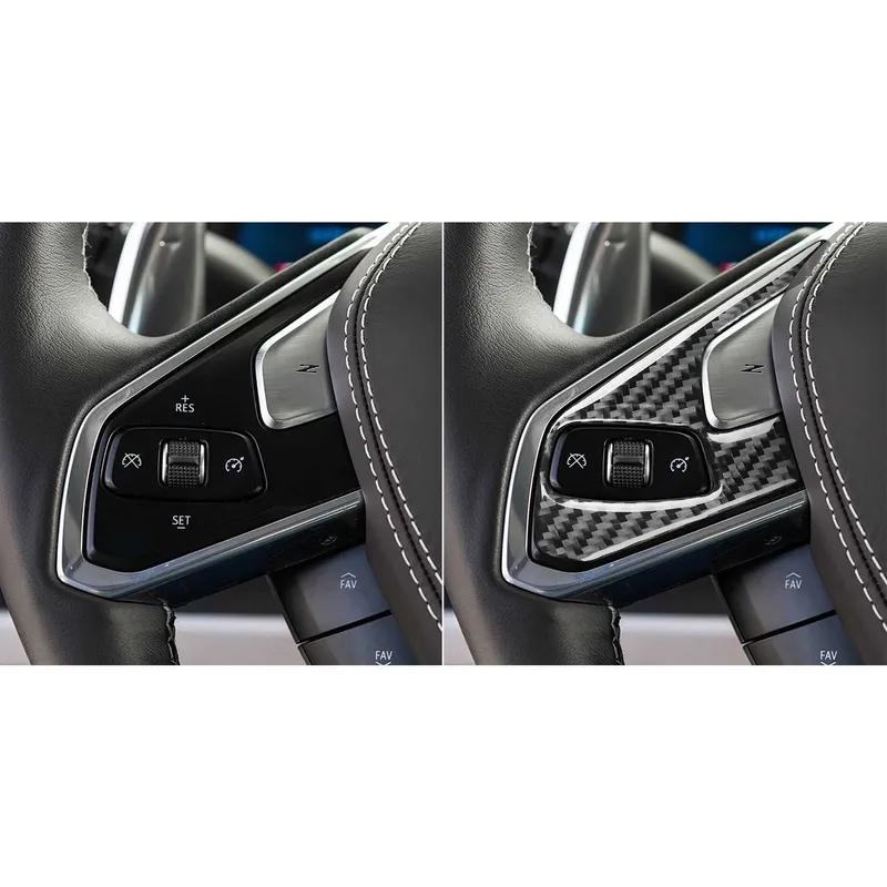 For Chevrolet Corvette C8 Z51 Z06 - Carbon Fiber Driver Wheel Button Decoration Car Accessories Interior Cover Stickers