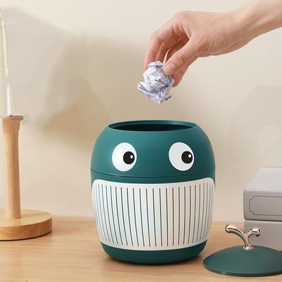 New Fashionable Little Whale Desktop Trash Can Light Luxury Style Cute Mini Desk Coffee Table Storage Bucket Small Table Bucket