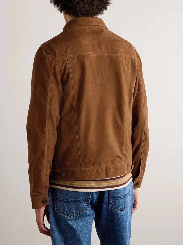 Men Shirt Brown Suede New Stylish Handmade Lambskin Leather Soft Party Wear Formal Casual