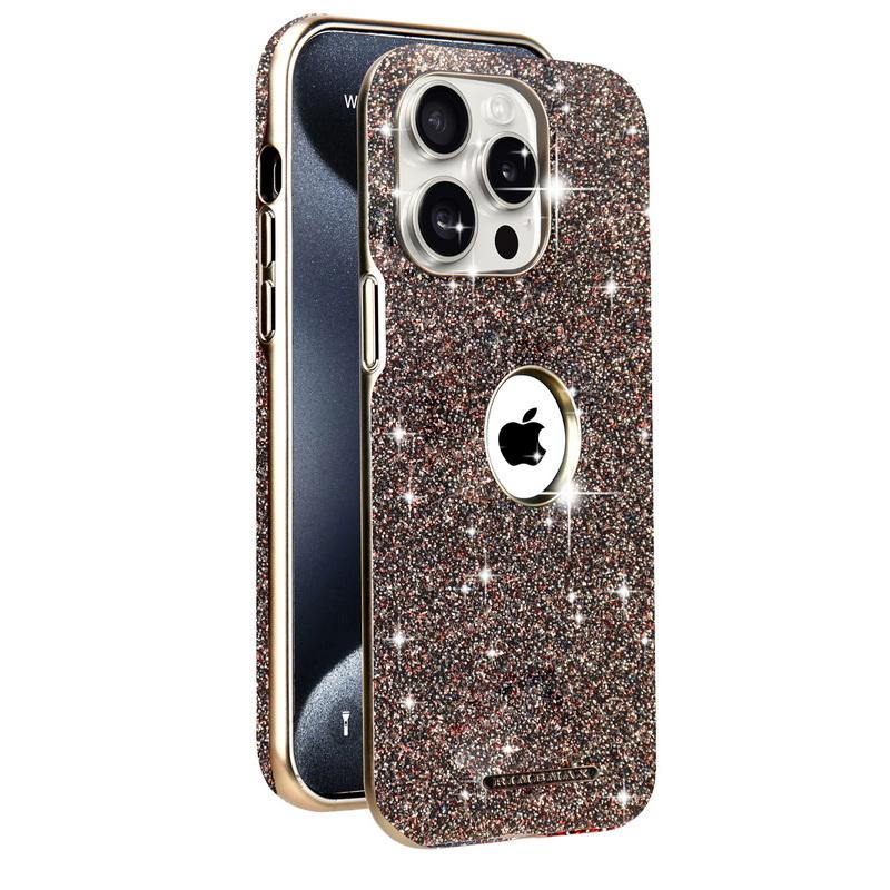 Luxury Glitter Jewel Glossy for MagSafe Phone Case For iPhone 16 Pro Max 15 14 Plus 13 12 Plating Shockproof Magnetic Hard PC Bumper Cover