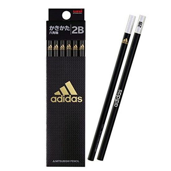 Mitsubishi Pencil Adidas Uni Writing AI04 2B Hexagonal Shaft Black Gold 1 Dozen K56012B