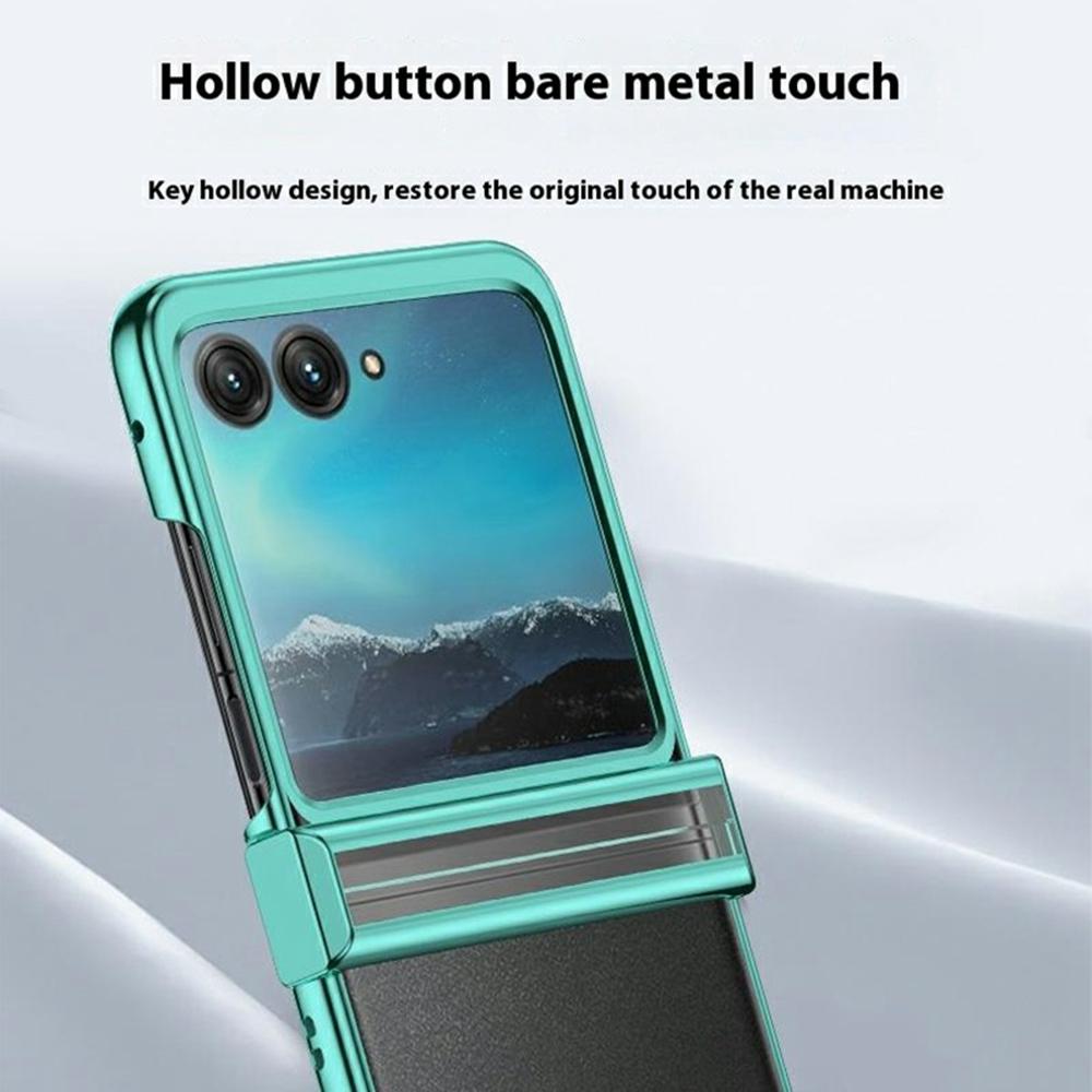 

For Motorola Razr 60 Case Hinge Design Electroplating PC Clear Phone Cover Black
