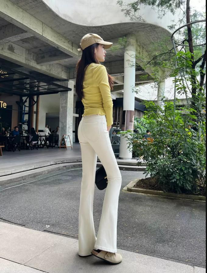Dai Jia Er - 2026 Spring/Summer Women's High Waist Jeans, Petite & Tall Micro Flare Style