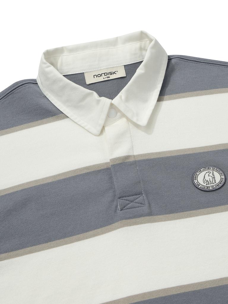 NORDISK Preppy Rugby Polo Long Sleeve T-Shirt - U_Smokey Blue