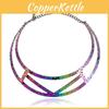 Choker Geometric Metal Necklace With Electroplated Surface Fashion Accessories
