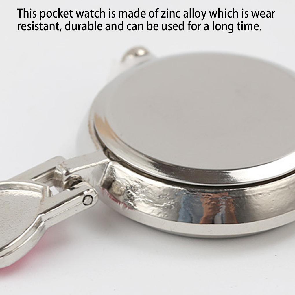 Female Pocket Watch Zinc Alloy Cartoon Pattern Clothes Hanging Nursery Watches Pendant Time Clock for Casual Daily Working