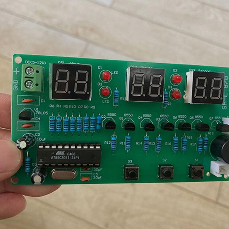 AT89C2051 Affichage Numérique LED 6 Bits Horloge Électronique Carte d'Apprentissage à Souder