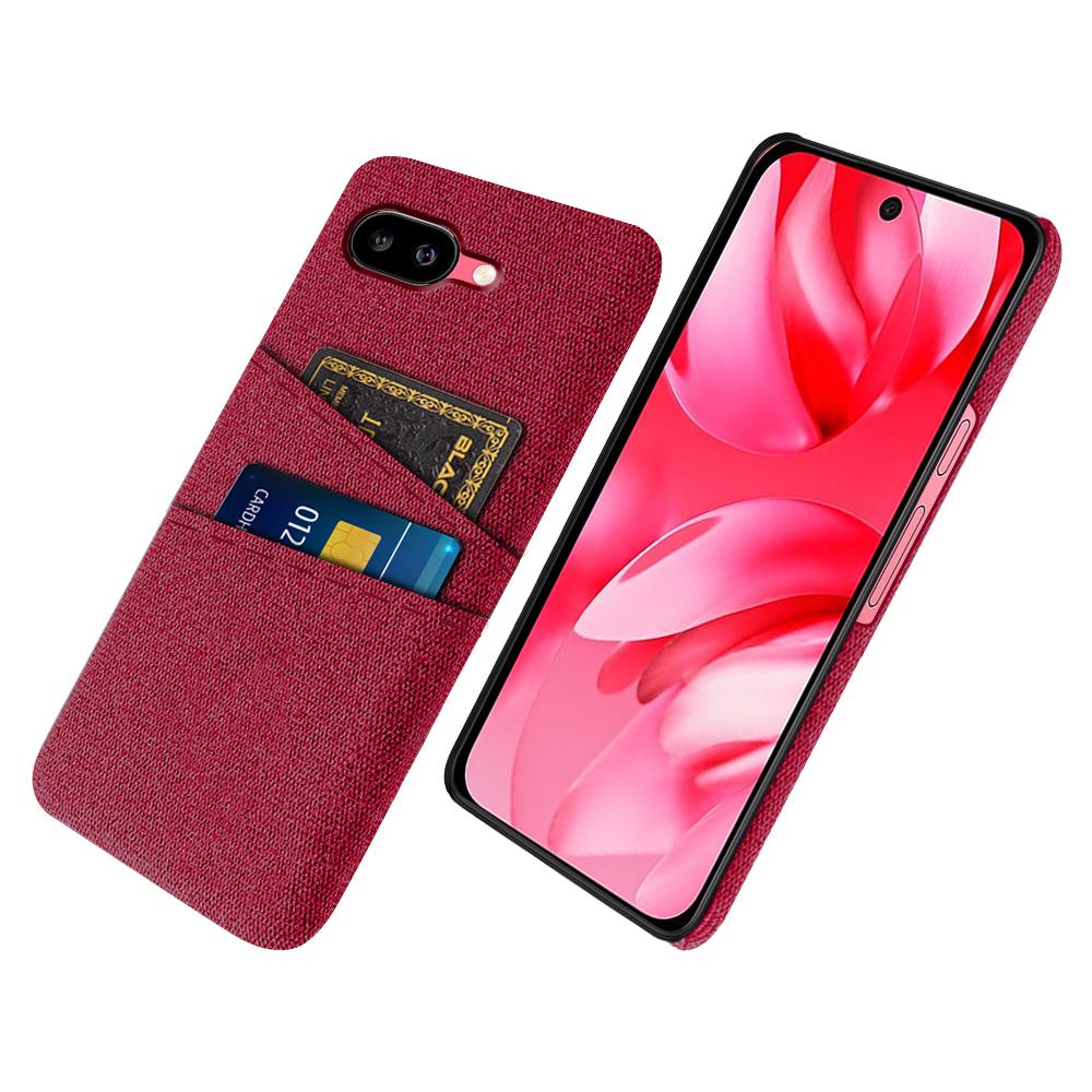 For Google Pixel 9a Case Cloth+Hard PC Phone Cover with Dual Card Slots