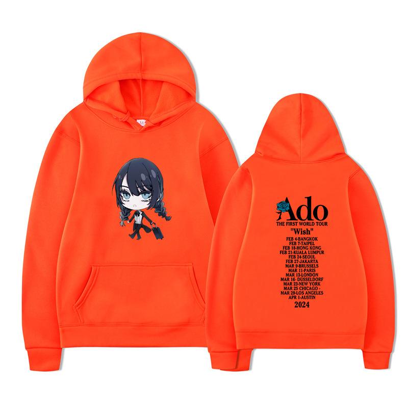 Ado Wish Merch The First World Tour Japan Singer Crewne Men Hoodie Vintage Unisex Pullover Graphic Hoody Tops Clothing