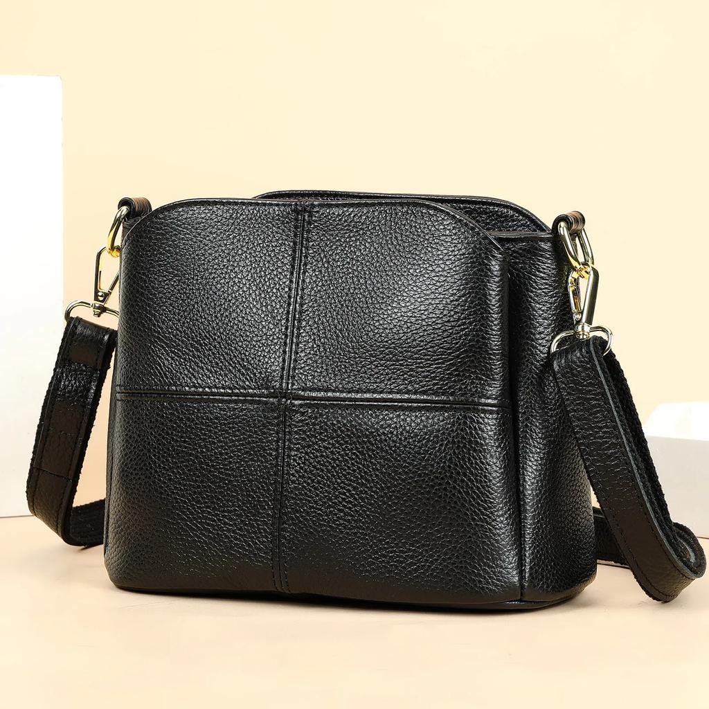 Damen Luxus Handtasche Echtes Leder Weiches Rindsleder Vielseitige Umhängetasche Damen Pendler Schulter Eimer Tasche