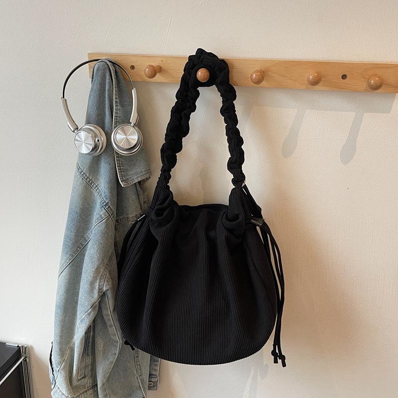 Damen Kord Umhängetasche mit Kordelzug