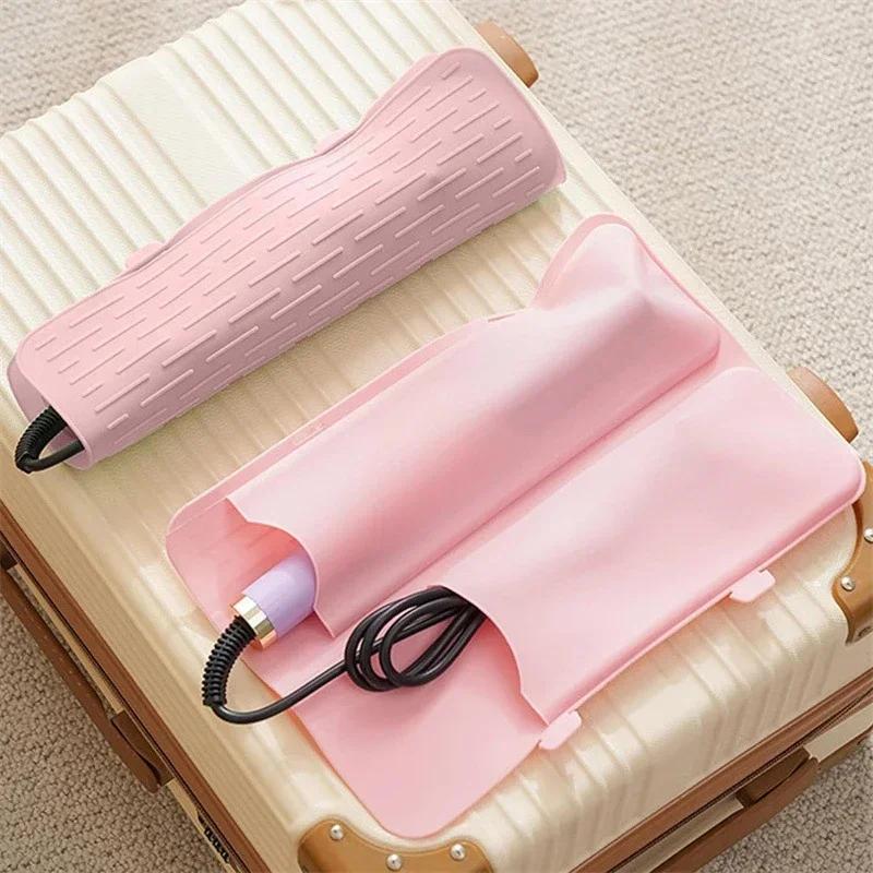 Silicone Hair Curling Iron Cover Hair Straightener Curler Storage Bag Pouch Heat Resistant Mat Insulation Pad Hair Styling Tools