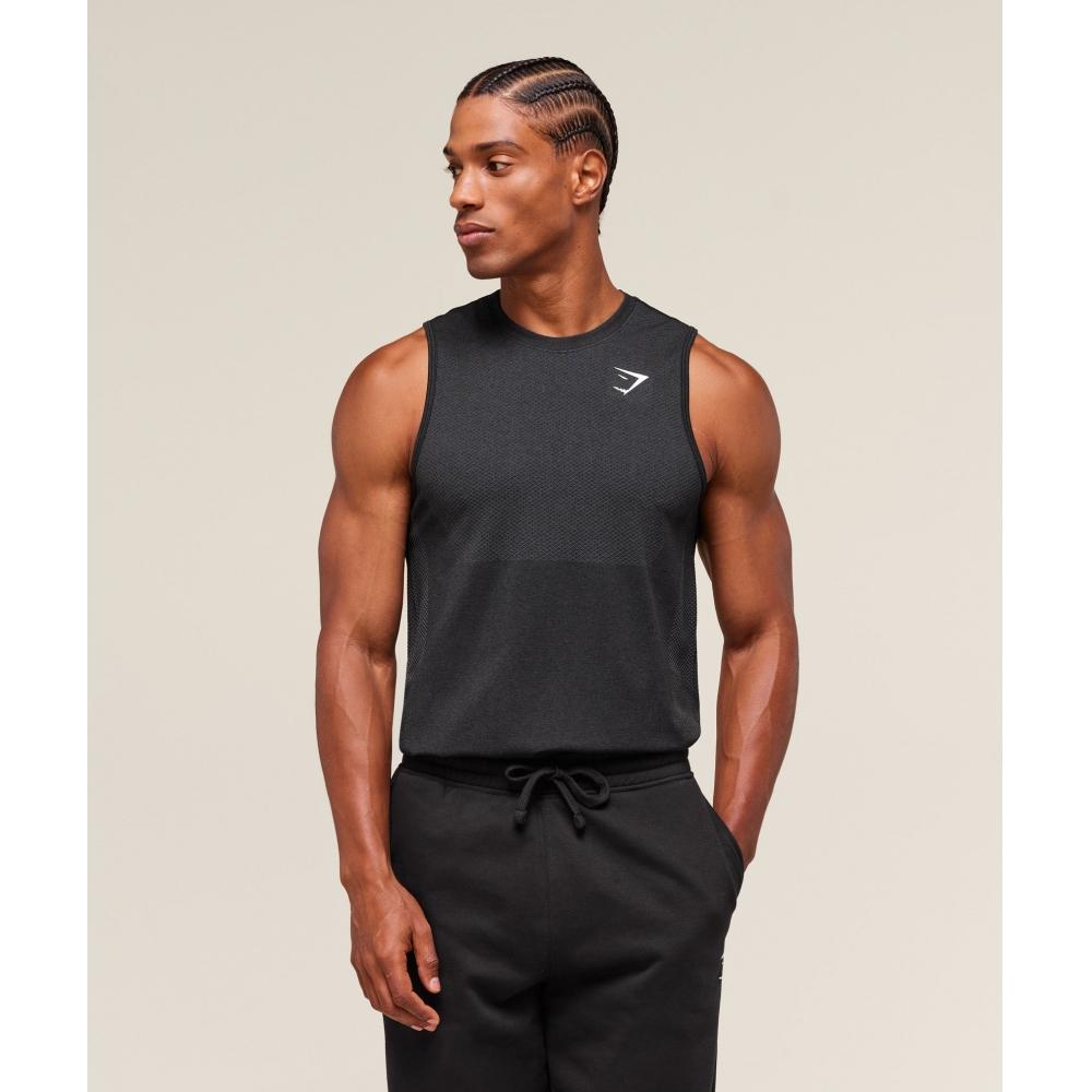 Gymshark Vital Seamless Tank Black Silhouette Grey A2b4y Bbmw