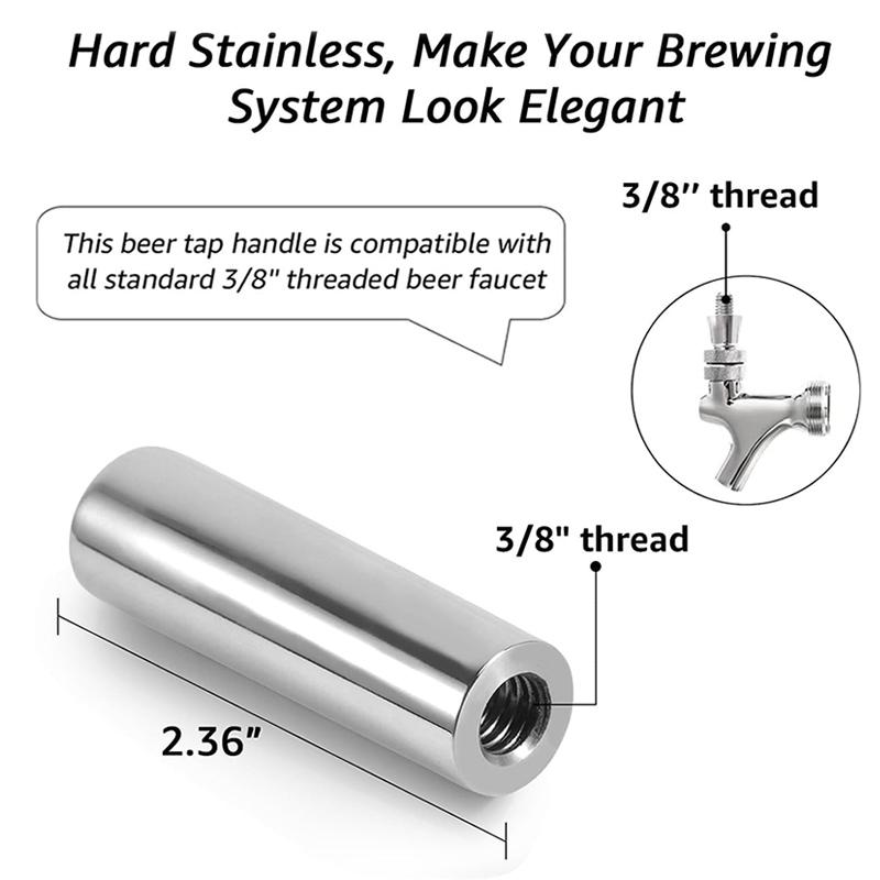 304 Stainless Steel Beer Tap Handle,3/8" Thread Stylish Homebrew Faucet Handle for Craft Beer Kegerator Tower,Stout Nitro Coffee