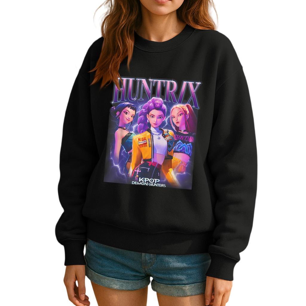 Genser med rund hals for kvinner Høst Grafiske gensere Ferie Langermet Nedsenket skulder Pullover