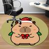 1pc Capybara Christmas Chair Carpet for Office, Soft Flannel Throw Mat, Perfect for Office, Holiday Party Decoration Choice Yy260209038