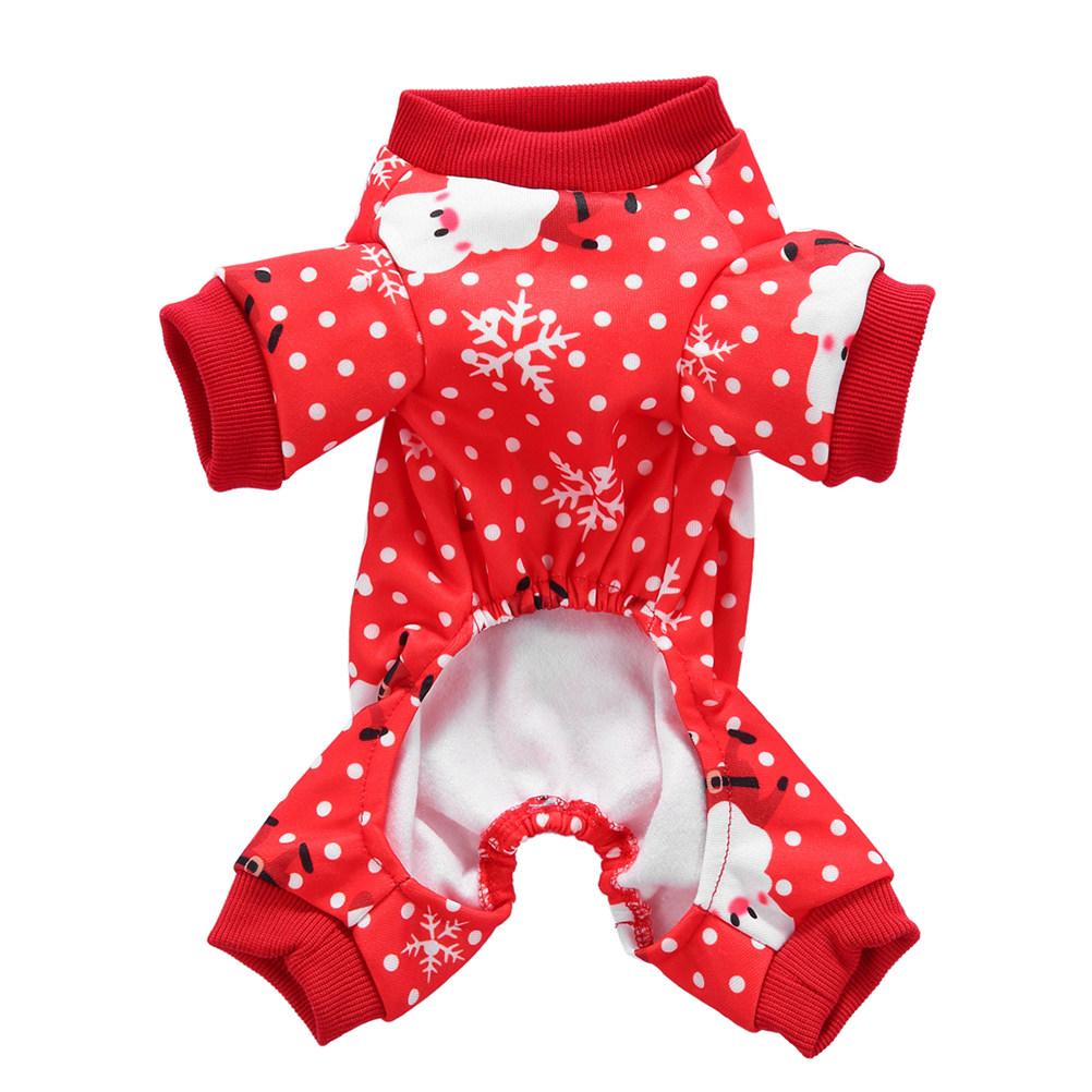 Pet Christmas Cloth Cute Santa Pattern Dog Clothes for Outdoor Walking Jogging Party Events Small Dog Apparel Size S